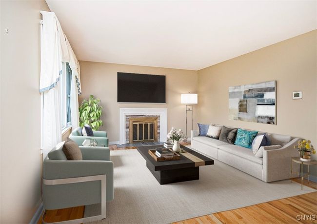 A virtually staged room provides a look into a furnished space... | Image 8