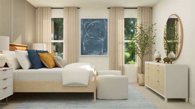 Bedroom featuring light colored carpet | Image 16