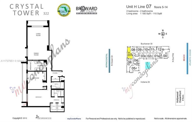 APT-907 - 322 Buchanan St, Condo with 2 bedrooms, 2 bathrooms and null parking in Hollywood FL | Image 45