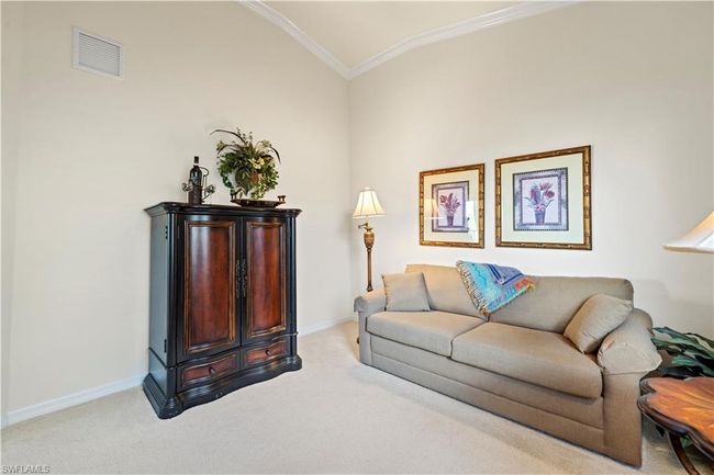Bedroom #3 Carpeted living area featuring baseboards and ornamental molding | Image 23