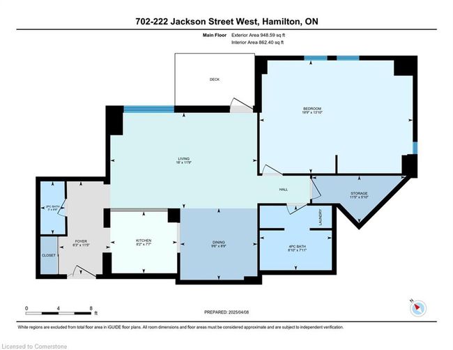 702 - 222 Jackson St W, House attached with 1 bedrooms, 2 bathrooms and 1 parking in Hamilton ON | Image 22