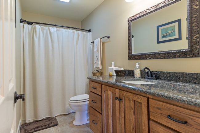 Full Bath on 2nd Level has Tub/Shower Combo and Granite Countertop Custom Vanity | Image 35