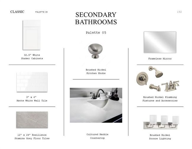 Classic Look Palette 5: Secondary Bathroom Selection Sheet (*Artist rendering used for illustration purposes only.) | Image 17