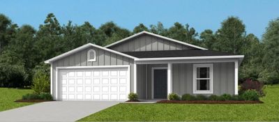 View of front facade with a garage and a front lawn | Image 1