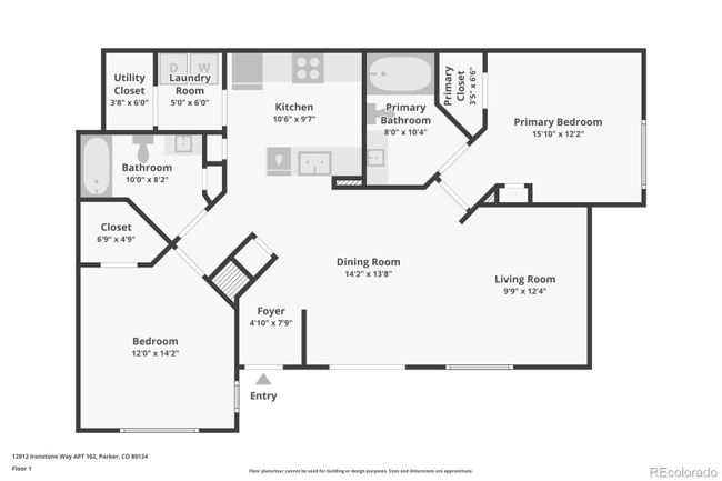 Notice the location of the secondary bedroom to the hallway bathroom. Literally two steps out the bedroom door. The home seriously lives like a two primary bedroom home with each bedroom on opposite ends of the home. | Image 37