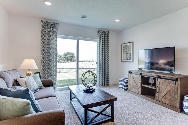 Included finished lower level with family room, bedroom, and full bath shown with Walk-out. Photo of Model Home. Options and colors may vary. Ask Sales Agent for details. | Image 31