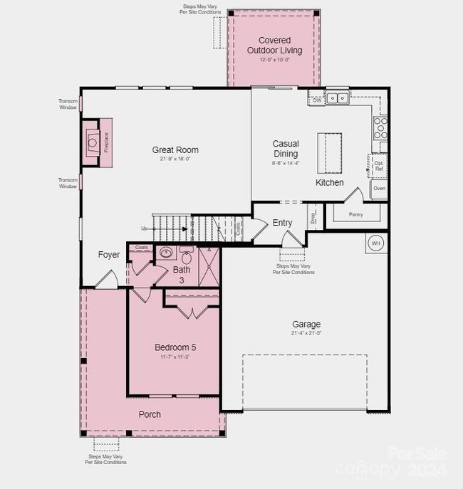 Structural options added include; Fireplace, 5th bedroom and full bath with stand-up shower, gourmet kitchen, transom windows in gathering room, tray ceilings in primary suite, and covered patio. | Image 12