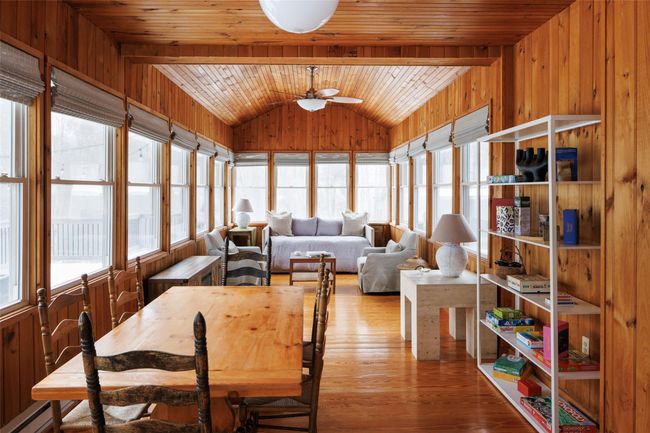 Sunroom with ceiling fan, plenty of natural light, lofted ceiling, and wooden ceiling | Image 20