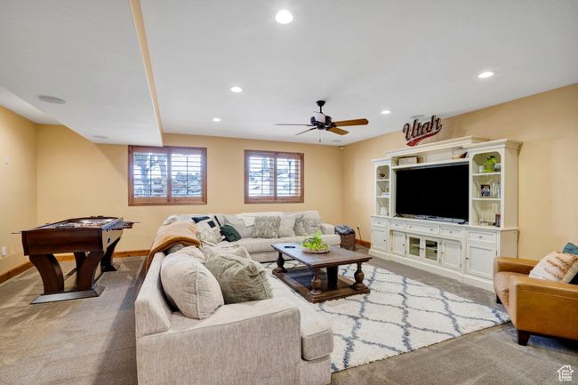 Living area with recessed lighting and carpet | Image 30