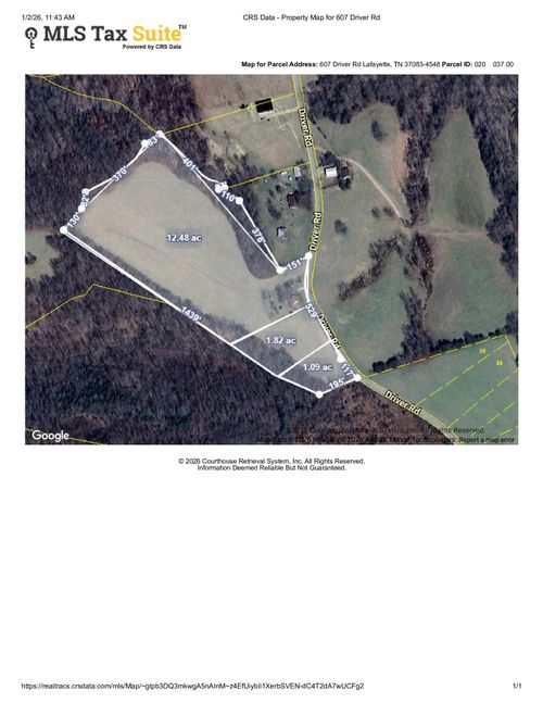 607 Driver Rd, Lafayette, TN, 37083-4548 | Card Image