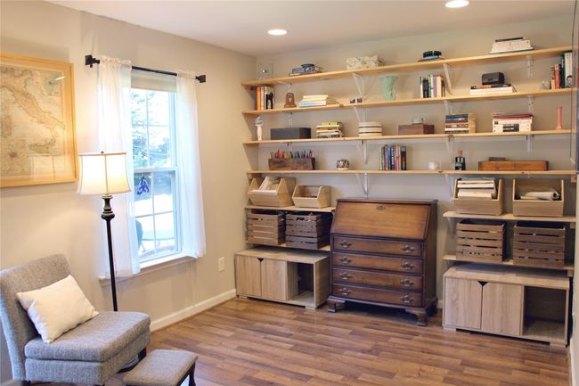 Sitting room featuring recessed lighting, dark wood-style floors, and baseboards | Image 16