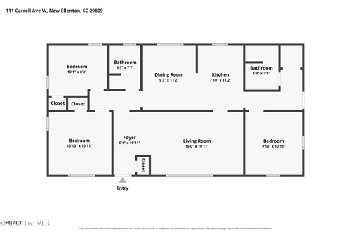 111 Carroll Ave W, New Ellenton, SC, 29809-2611 | Card Image