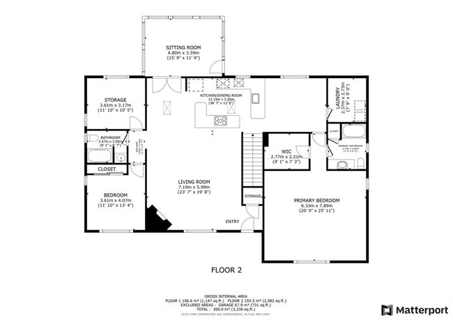 Unfurnished living room featuring visible vents, lofted ceiling, a fireplace, ceiling fan, and light wood-type flooring | Image 6