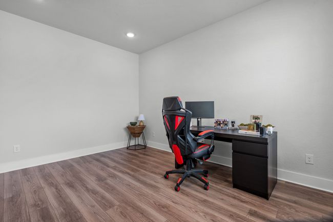Office area featuring wood finished floors and recessed lighting | Image 6