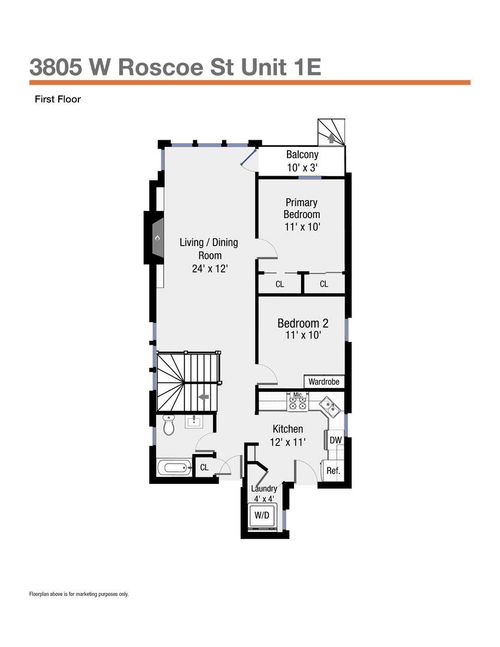 apt-1e-3805 W Roscoe St, Chicago, IL, 60618-5232 | Card Image