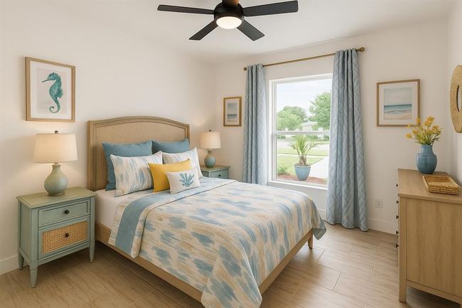 Virtually staged staged secondary bedroom with a serene ambiance, perfect for relaxation. | Image 5