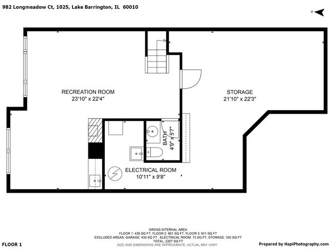 1025 - 982 Longmeadow Ct, Townhouse with 3 bedrooms, 4 bathrooms and 2 parking in Lake Barrington IL | Image 59