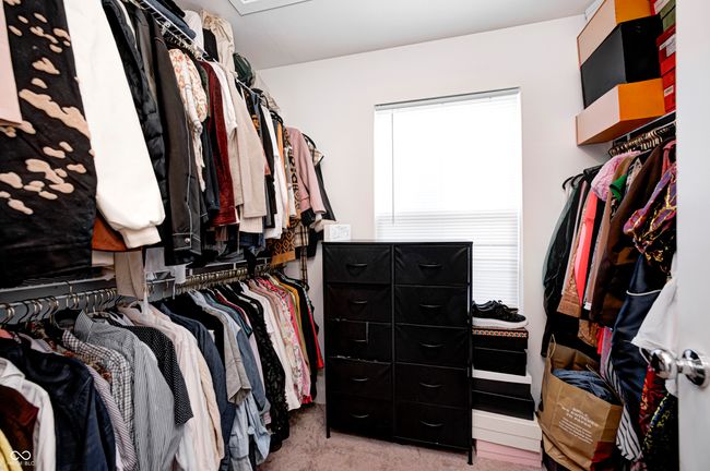 walk in closet featuring light carpet | Image 29