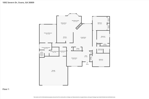 1092 Severn Drive, Evans, GA, 30809 | Card Image