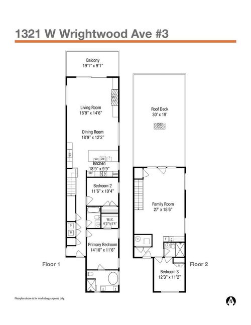 3-1321 W Wrightwood Ave, Chicago, IL, 60614-1225 | Card Image