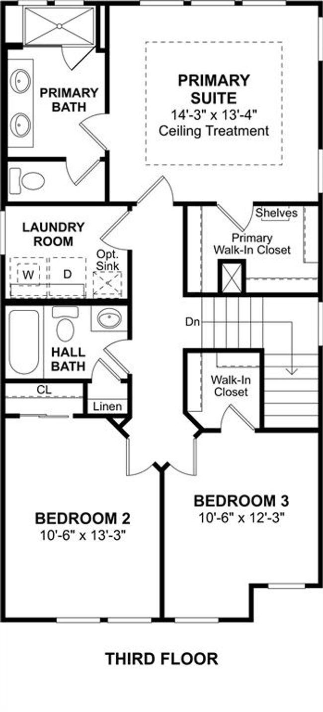 The Ridgewood II floor plan by K. Hovnanian Homes. 3rd Floor shown. *Prices, plans, dimensions, features, specifications, materials, and availability of homes or communities are subject to change without notice or obligation. | Image 5