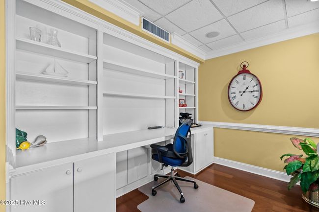 Remote desk work area, 3 open bookshelves & lower cabinets for additional storage | Image 43