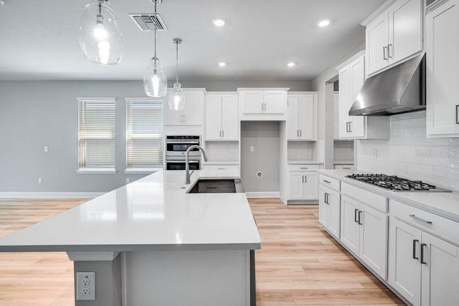 Structural options added include: Gourmet kitchen, pocket sliding doors at gathering room, shower at secondary bath, tray ceiling package, 8' interior doors, and outdoor kitchen rough-in. | Image 29