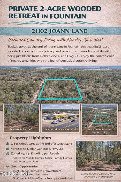 21102 Joann Ln, Fountain, FL, 32438-2514 | Card Image