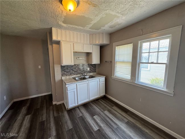 Kitchen with backsplash, plenty of natural light, dark wood-style flooring, and a sink | Image 7