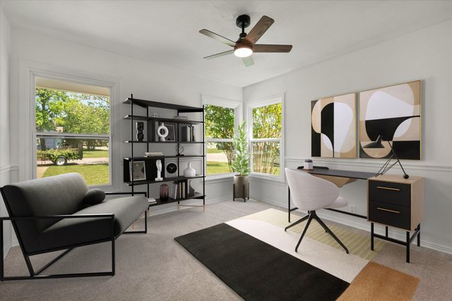 Bedroom virtually staged as an office | Image 4