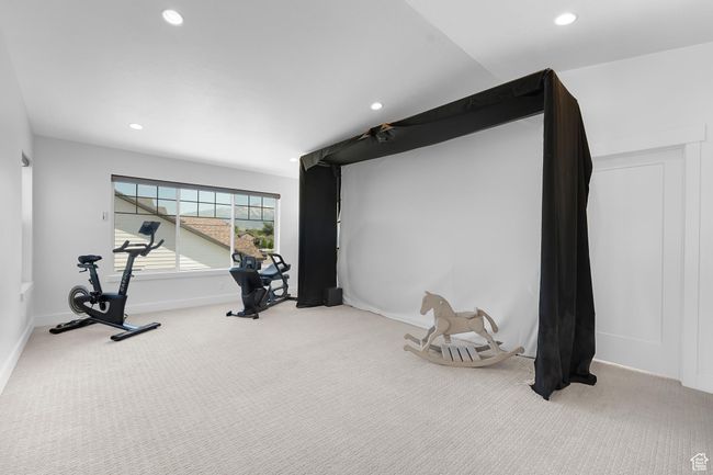 Loft area with carpet flooring and recessed lighting | Image 24