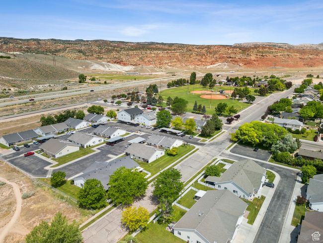 Aerial view of residential area with mountains | Image 28