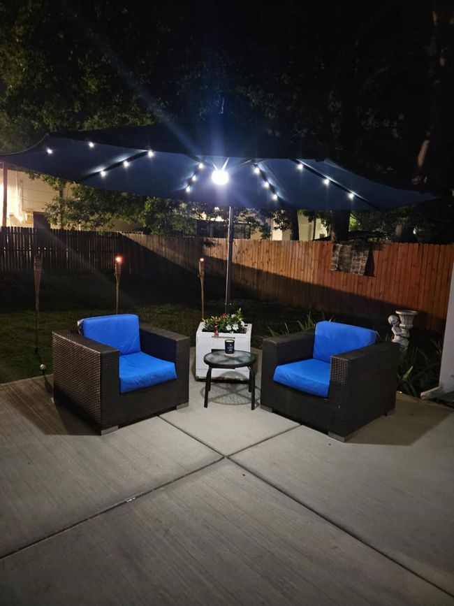 Patio at twilight featuring a patio area, a fenced backyard, and outdoor lounge area | Image 20