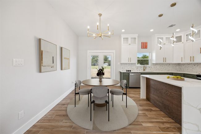 Virtual Staging - Dining space featuring a chandelier, recessed lighting, and light wood-style flooring | Image 4
