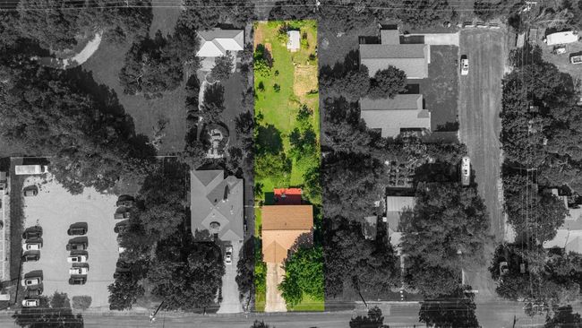 Aerial view of property and surrounding area featuring property boundaries highlighted | Image 36