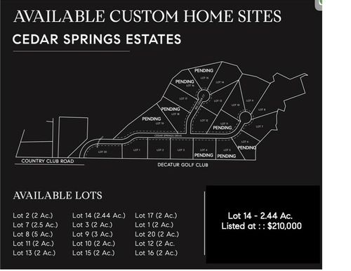 LOT 14 Big Cedar Court, Decatur, TX, 76234 | Card Image