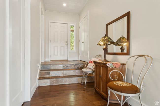 Foyer entrance with hardwood / wood-style flooring, recessed lighting, and ornamental molding | Image 4