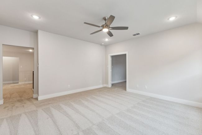 Spare room with light colored carpet, a ceiling fan, and recessed lighting | Image 31