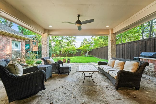 View of patio / terrace with outdoor lounge area and ceiling fan | Image 30