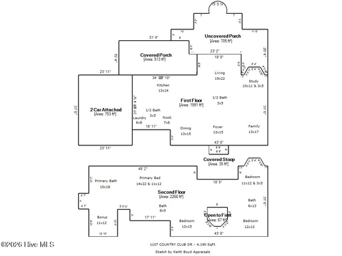 1107 Country Club Dr, Trent Woods, NC, 28562-7103 | Card Image