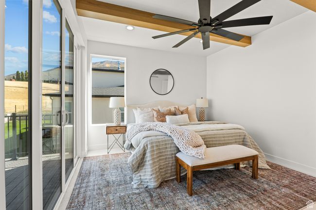 Bedroom with recessed lighting and ceiling fan | Image 41