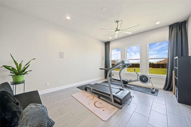Media Room. Wired for surround. Currently being used as workout room. Speakers on walls. | Image 18