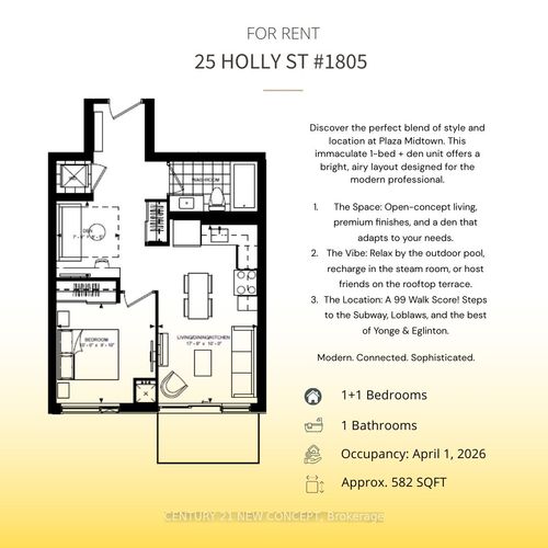 1805-25 Holly St, Toronto, ON, M4S0E3 | Card Image