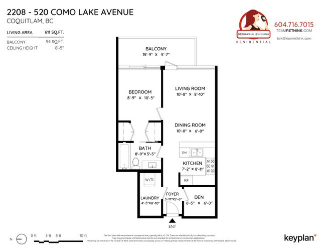 2208 - 520 Como Lake Avenue, Condo with 1 bedrooms, 1 bathrooms and 1 parking in Coquitlam BC | Image 38