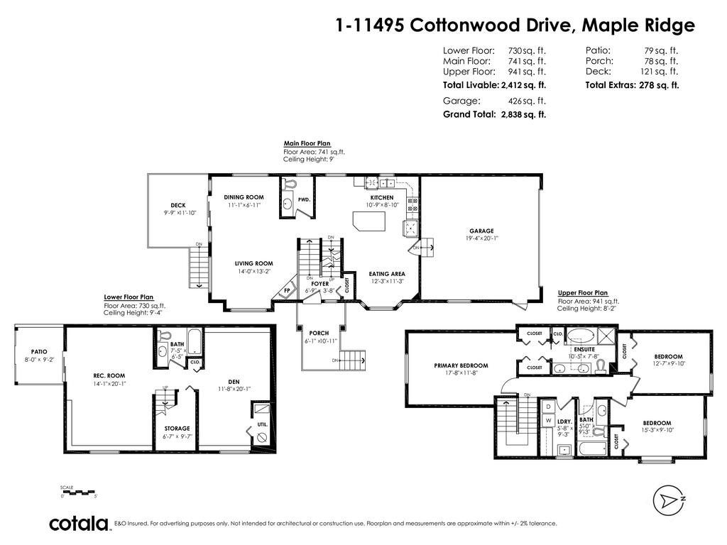 1 - 11495 Cottonwood Drive, Townhouse with 3 bedrooms, 3 bathrooms and 2 parking in Maple Ridge BC | Image 40