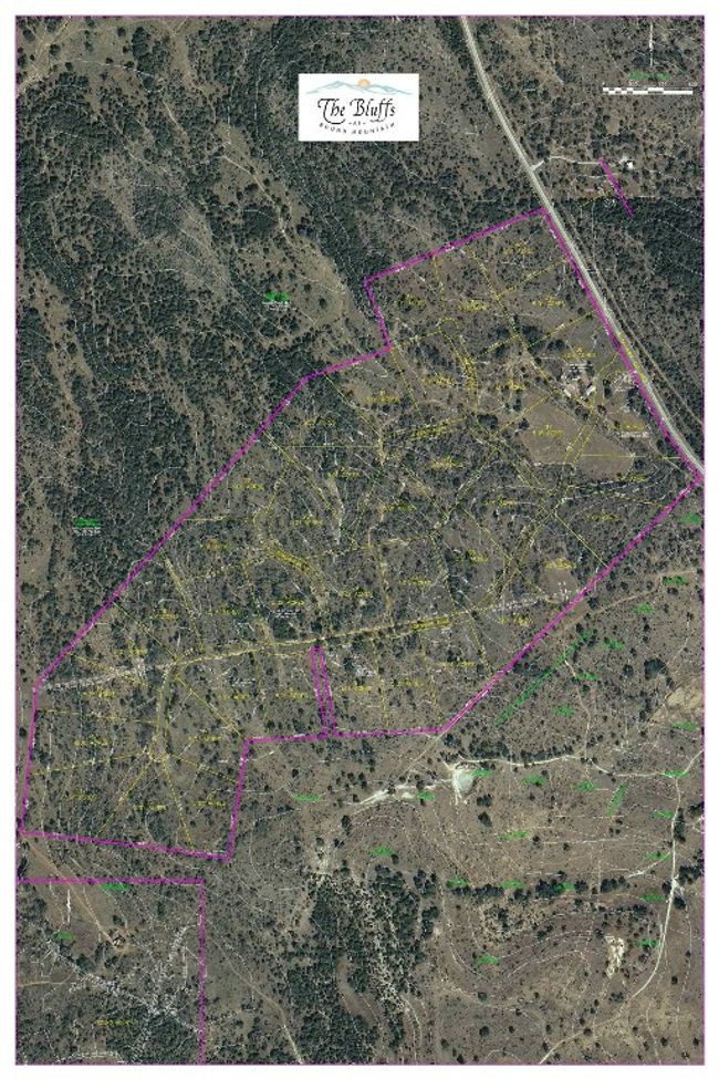 A satellite map overlaid with property and contour lines of lots. | Image 9