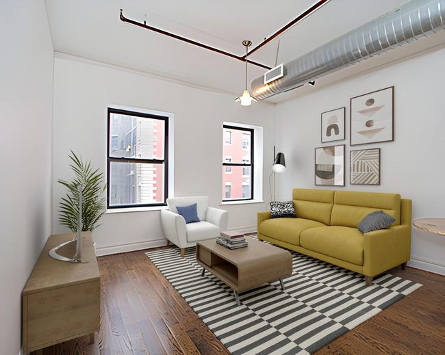 Living room with wood-type flooring and baseboards | Image 6