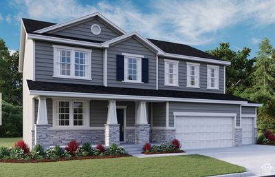 View of front of home featuring a garage and a front yard. Not actual home. | Image 1