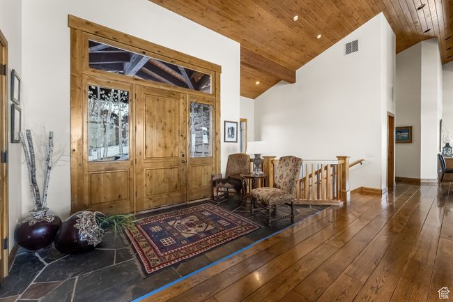 Floor to ceiling native stone fireplace | Image 34