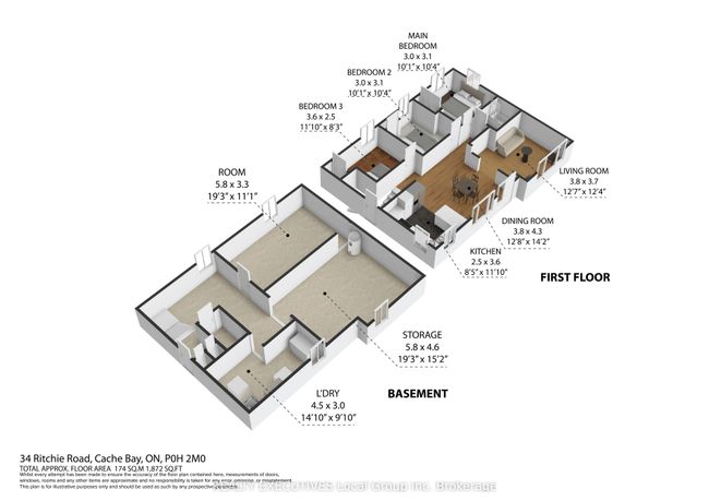34 Ritchie Rd, House other with 3 bedrooms, 1 bathrooms and 6 parking in Cache Bay ON | Image 40